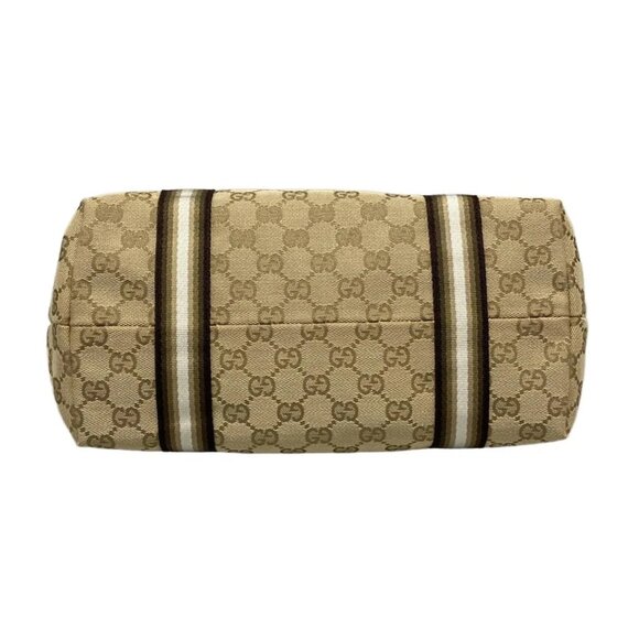 GUCCI GG Beige Gold Jacquard Leather Tote Bag 435-082725 - Picture 5 of 14